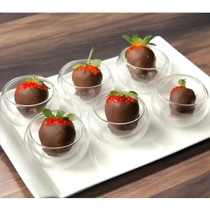 6'lı Mini Borosilikat Çift Cidarlı Çerezlik Şekerlik Sosluk Kahve