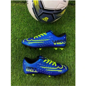 001 Erkek Çocuk Krampon Futbol Ayakkabısı Mavi - Sarı