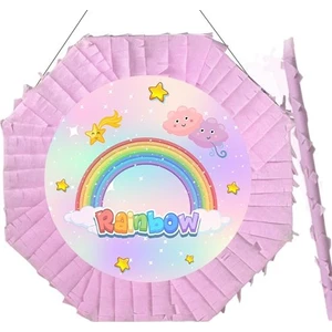 Gökkuşağı Temalı Pinyata 42 cm + Sopası