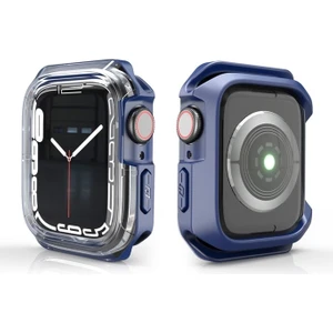 Apple Watch 44MM Uyumlu Zore Watch Gard 08 Sert Pc + Silikon Koruyucu, Mavi