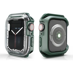 Apple Watch 44MM Uyumlu Zore Watch Gard 08 Sert Pc + Silikon Koruyucu, Koyu Yeşil