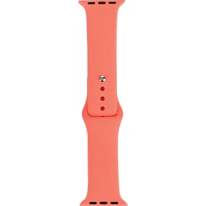 Apple Watch 7 45MM Uyumlu Band Serisi Klasik Kordon Silikon Strap Kayış, Apricot Orange