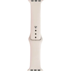 Apple Watch 7 45MM Uyumlu Band Serisi Klasik Kordon Silikon Strap Kayış, Starlight