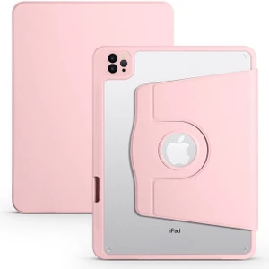 Apple iPad 10.2 2021 (9.nesil) Uyumlu Kılıf Zore Termik Kalem Bölmeli Dönebilen Standlı Kılıf, Pembe