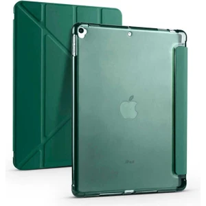Apple iPad 10.2 2021 (9.nesil) Uyumlu Kılıf Zore Tri Folding Kalem Bölmeli Standlı Kılıf, Koyu Yeşil