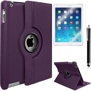 Apple iPad Mini 2-3 Uyumlu Zore Dönebilen Standlı Kılıf, Mor