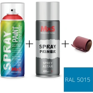 Sprey+Astar Özel Yapım Akrilik Sprey Boya Seti 400 ml (Araba-Metal-Plastik-Ahşap) + Zımpara