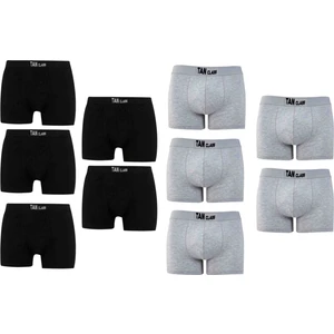 KYC Shopping Pamuklu Likralı 10 Lu Paket Siyah Gri Karışık Premium Penye Esnek Kaliteli Kumaş Boxer Baksır