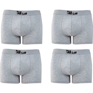 KYC Shopping Pamuklu Likralı 4 Lü Paket Gri Premium Penye Esnek Kaliteli Kumaş Boxer Baksır