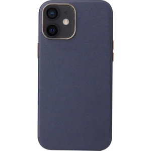 Apple iPhone 12 Uyumlu Kılıf Zore Leathersafe Wireless Kapak, Lacivert
