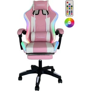 Pink Star Işıklı - Masaj Özellikli Oyuncu Koltuğu Pembe-Beyaz