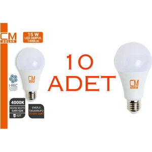 CMSOLAR 15W E27 DUY 4000K GÜN IŞIĞI LED EV AMPULÜ 10'LU PAKET