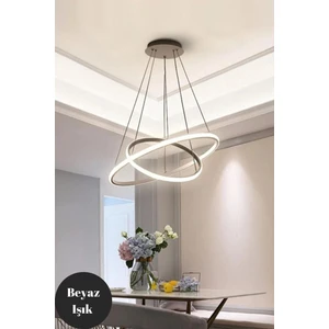 Robin Gri 2'li Beyaz Ledli Modern Avize