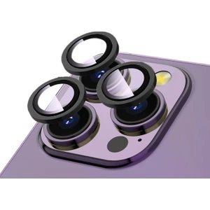 Apple iPhone 15 Pro Max Uyumlu Zore Cl-12 Premium Safir Parmak Izi Bırakmayan Anti-Reflective Kamera Lens Koruyucu, Siya