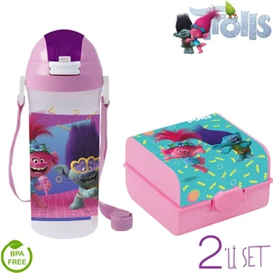 Trolls Lisanslı Suluk/matara + Beslenme Kabı 2 Li Set