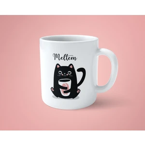 Hesaplısı Burada Kedi Figürlü Isimli Baskılı Kupa Bardak