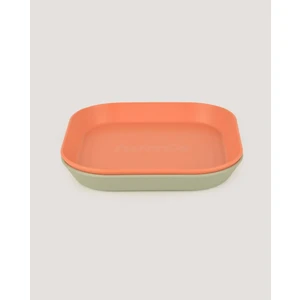 Let's Be Child 2'li Kare Tabak Sage Green-Peach