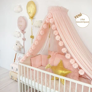 Aparatlı Beşik Cibinlik Baby Pink