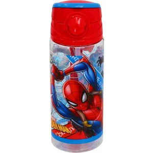 Marvel Spider-Man Lisanslı Pipetli Plastik Matara 500 ml Kırmızı (OTTO-42532)