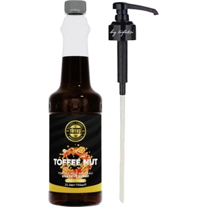 By Tüfekçi Toffee Nut ( Fındık Karamel ) Aromalı Kahve, Pasta ve Kokteyl Şurup 750 ml ve Şurup Pompası Avantajlı Set
