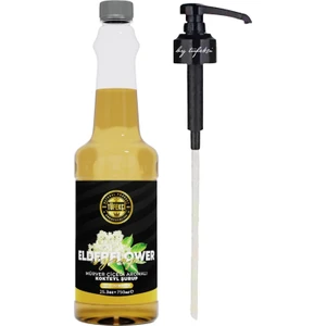 By Tüfekçi Mürver Çiçeği Aromalı Kahve, Pasta ve Kokteyl Şurup 750 ml ve Şurup Pompası Avantajlı Set