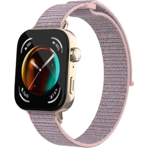 Huawei Watch Fit Uyumlu 3 Zore Krd-03 Hasır Kordon, Pink Sand