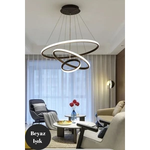 Robin Siyah 3'lü Ultra Süper Beyaz Ledli Modern Avize