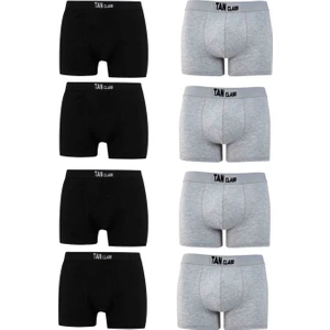 KYC Shopping Pamuklu Likralı 8 Li Paket Siyah Gri Karışık Premium Penye Esnek Kaliteli Kumaş Boxer Baksır