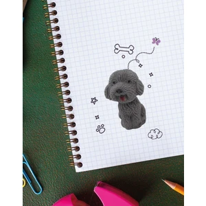 Gri Sevimli Dost Köpek Silgili Kalem Başlığı