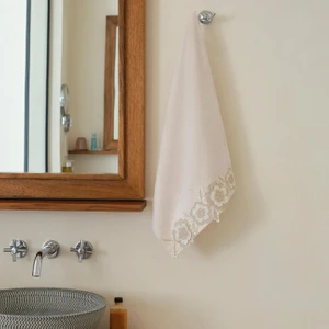 Nazik Home Sedef Çiçek Dantelli El Havlusu (30 x 50 Cm)