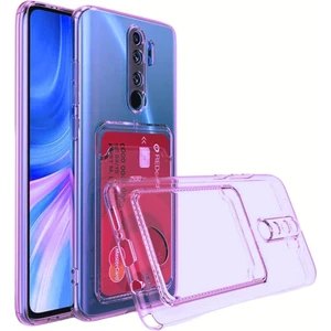 Oppo A5 2020 Kılıf Darbe Emici Köşe Korumalı Kartlıklı Cüzdanlı Silikon Kapak
