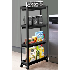 Tekerlekli Raf Ünitesi 4 Katlı Mutfak Rafı Banyo Rafı Banyo Düzenleyici Dar Alan Organizer
