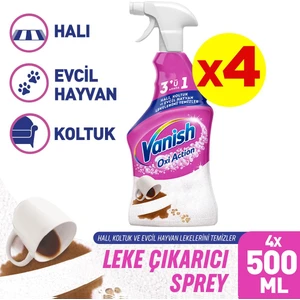 Oxi Action Çok Amaçlı Halı, Koltuk ve Evcil Hayvan Leke Çıkarıcı Sprey 500 ml X4