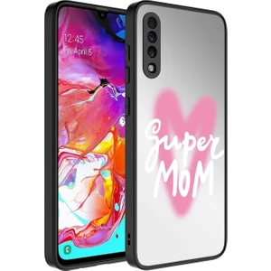 Samsung Galaxy A70 Uyumlu Kılıf Aynalı Desenli Kamera Korumalı Parlak Zore Mirror Kapak, Süper Anne