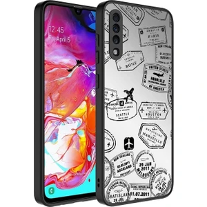 Samsung Galaxy A70 Uyumlu Kılıf Aynalı Desenli Kamera Korumalı Parlak Zore Mirror Kapak, Seyahat