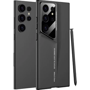 Samsung Galaxy S23 Ultra Uyumlu Kılıf Ultra Ince Kamera Korumalı Sert Rubber Procase Kapak, Siyah