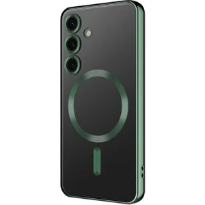 Samsung Galaxy S24 Plus Uyumlu Kılıf Kamera Korumalı Magsafe Wireless Şarj Özellikli Demre Kapak, Koyu Yeşil