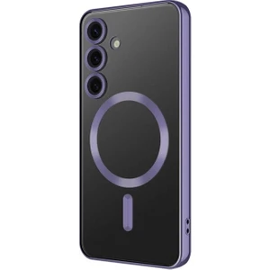 Samsung Galaxy S24 Plus Uyumlu Kılıf Kamera Korumalı Magsafe Wireless Şarj Özellikli Demre Kapak, Derin Mor