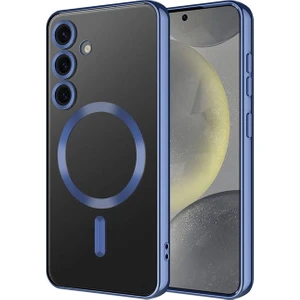 Samsung Galaxy S24 Plus Uyumlu Kılıf Kamera Korumalı Magsafe Wireless Şarj Özellikli Demre Kapak, Sierra Mavi
