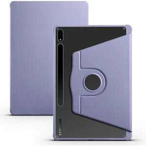Samsung Galaxy Tab S7 Plus T970 Uyumlu Kılıf Zore Termik Kalem Bölmeli Dönebilen Standlı Kılıf, Lavendery Gray
