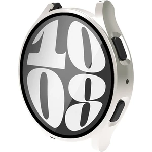 Samsung Galaxy Watch 6 44MM Uyumlu Sert Pc Kasa ve Ekran Koruyucu Zore Watch Gard 14, Starlight