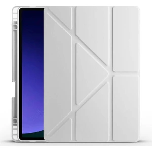 Samsung Galaxy Tab S9 Fe Uyumlu Kılıf Zore Tri Folding Kalem Bölmeli Standlı Kılıf, Gri