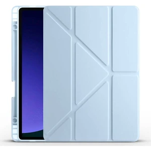Samsung Galaxy Tab S9 Fe Uyumlu Kılıf Zore Tri Folding Kalem Bölmeli Standlı Kılıf, Mavi