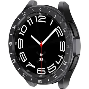 Samsung Galaxy Watch 6 Classic 47MM Uyumlu Sert Pc Kasa ve Ekran Koruyucu Zore Sport Watch Gard 29, Siyah