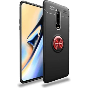 Xiaomi Mi 9t Uyumlu Kılıf Ravel Silikon Kapak, Siyah-Kırmızı