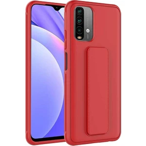 Xiaomi Redmi Note 10S Uyumlu Kılıf Qstand Kapak, Kırmızı