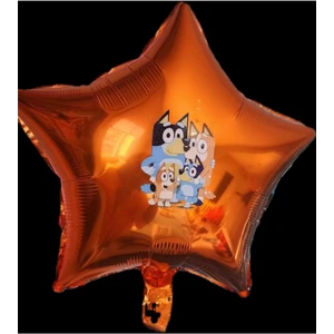 Funi Parti Malzemeleri Bluey Temalı Turuncu Yıldız Folyo Balon 40 cm