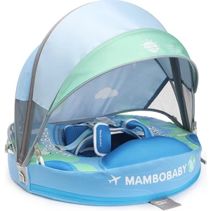 Mambobaby Bebekler  Için  Dondurma Desenli Güneş Korumalı -Gölgelikli Emniyet Kilitli Güvenli Çocuk Yüzme Can Simidi