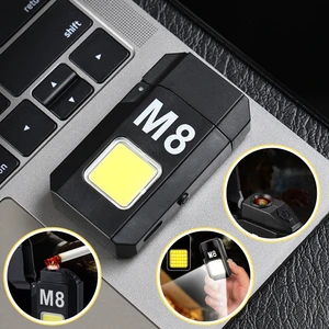Çok Amaçlı Şarjlı Kamp Piknik LED El Feneri & Elektrikli Rüzgar Çakmak USB Şarjlı