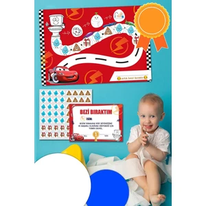 Başarı Belgeli Eğlenceli ve Eğitici Tuvalet Eğitimi Sticker Panosu 30X42CM